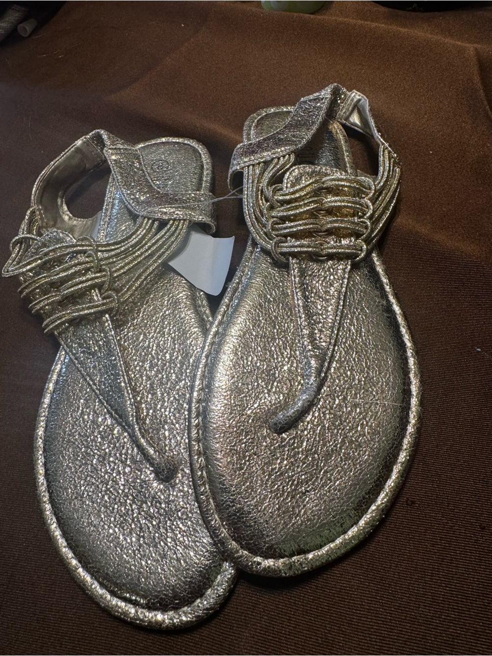 Rouge Helium Metallic Summer Flat Thong Sandals in Womens Size 8 NWT - Picture 2 of 14